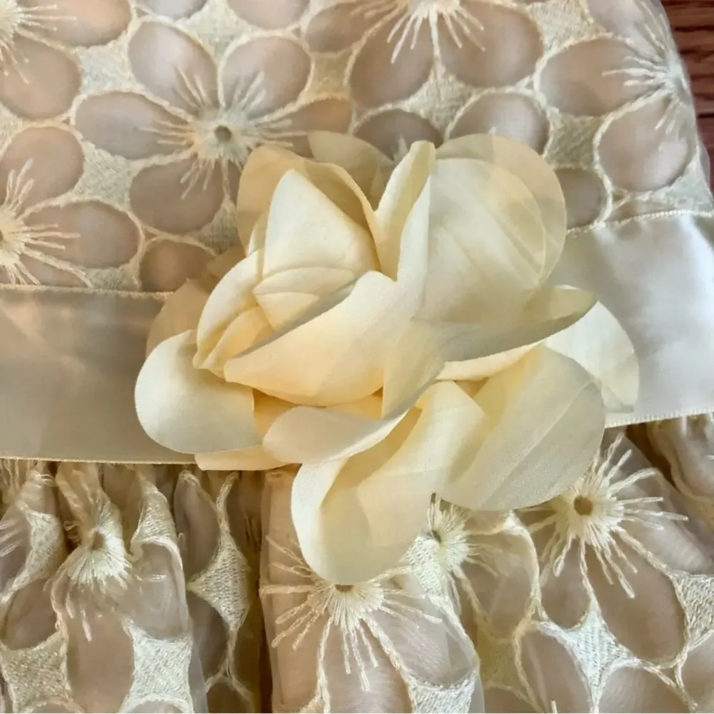 Youngland A-Line Embroidered Tulle Flower Aplique Sash Yellow Toddler Size 3
